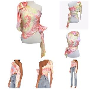 Lovers+Friends DEL MAR TOP in Pastel Tie Dye Size Small